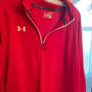 Red Under Armor quarter zip long sleeve